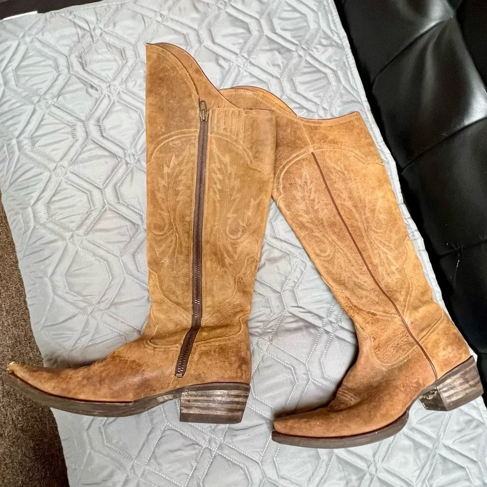Ariat FLAWED Murrieta Knee-High Leather Cowboy Boots western barn boho women 7.5